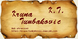 Kruna Tumbaković vizit kartica